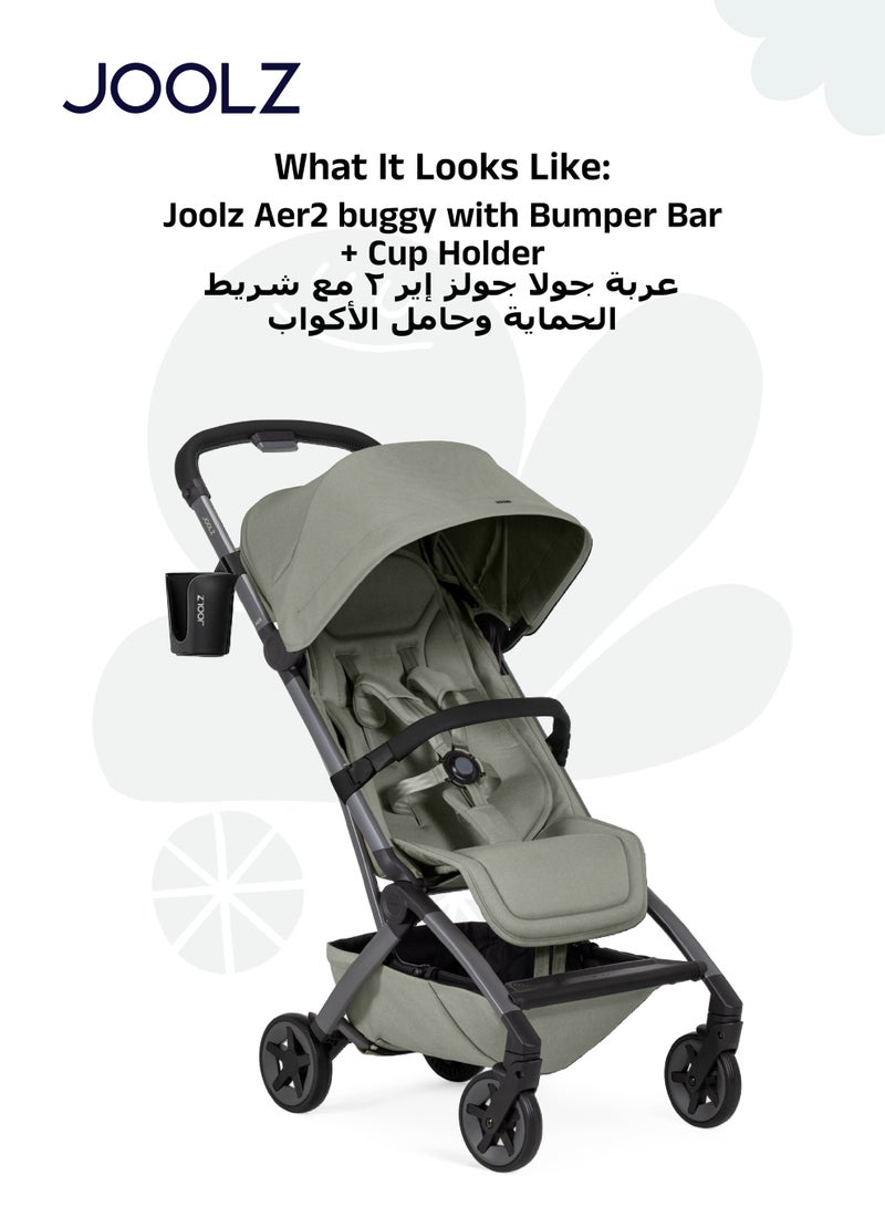 JOOLZ Lightweight Aer2 Baby Stroller with Bumper Bar & Cup Holder | Easy Fold One-Hand | Newborn to Toddler Travel Buggy | Comfortable Reclining Seat | 83×45×105 CM - Image 5